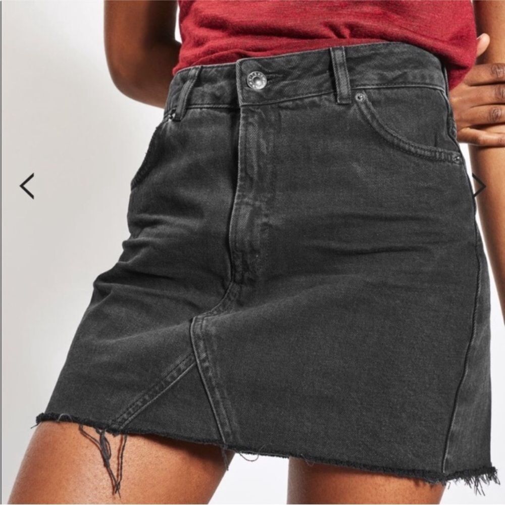 Topshop Moto Black Denim Skirt